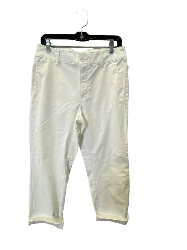 Classic wool pants for cold weather elegance -Pants Cropped By Loft In White, Size: 6petite