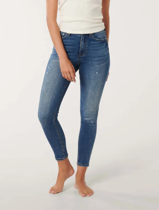 Ripped Jeans for Trendy Look -Nala Mid-Rise Skinny Jeans