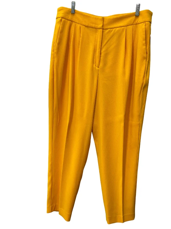 Elegant wide-leg pants for upscale dinner dates -Pants Dress By Express In Yellow, Size: 14