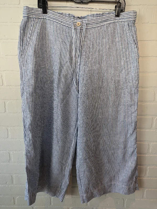 Tailored slim pants for polished business looks -Pants Linen By Tommy Bahama In Blue & White, Size: 14