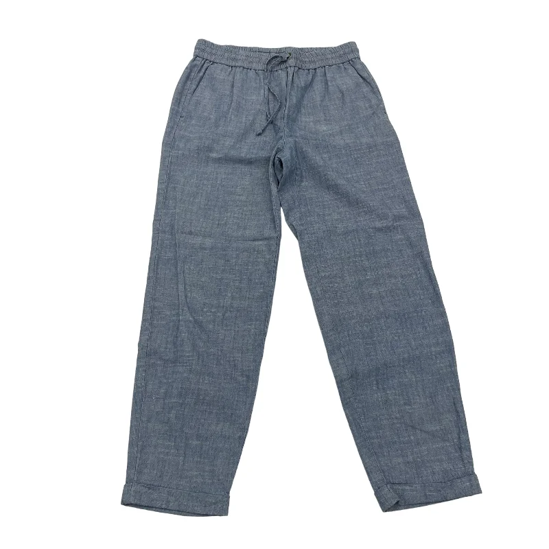 Waterproof hiking pants for rainy trail conditions -BLUE PANTS LINEN by J. CREW Size:0