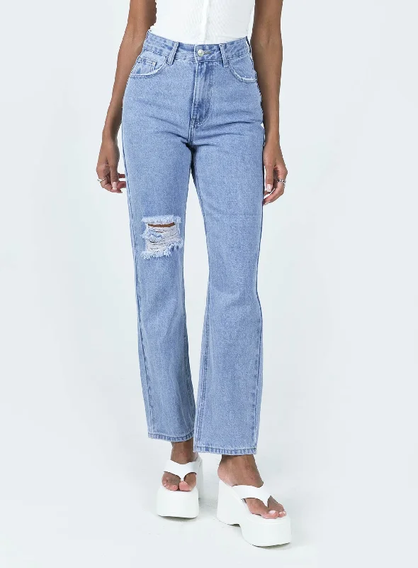 Fringed Jeans for Western -Ora Mom Jean Denim