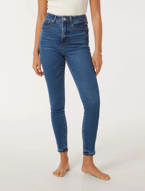 Overalls Jeans for Workwear -Mila High-Rise Ankle Skinny Jeans