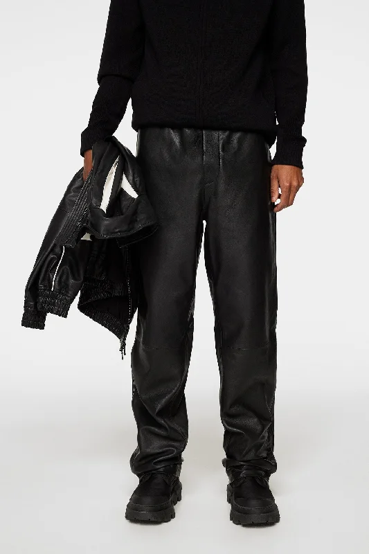 Waterproof rain pants for stormy weather protection -Santo Leather Track Pants