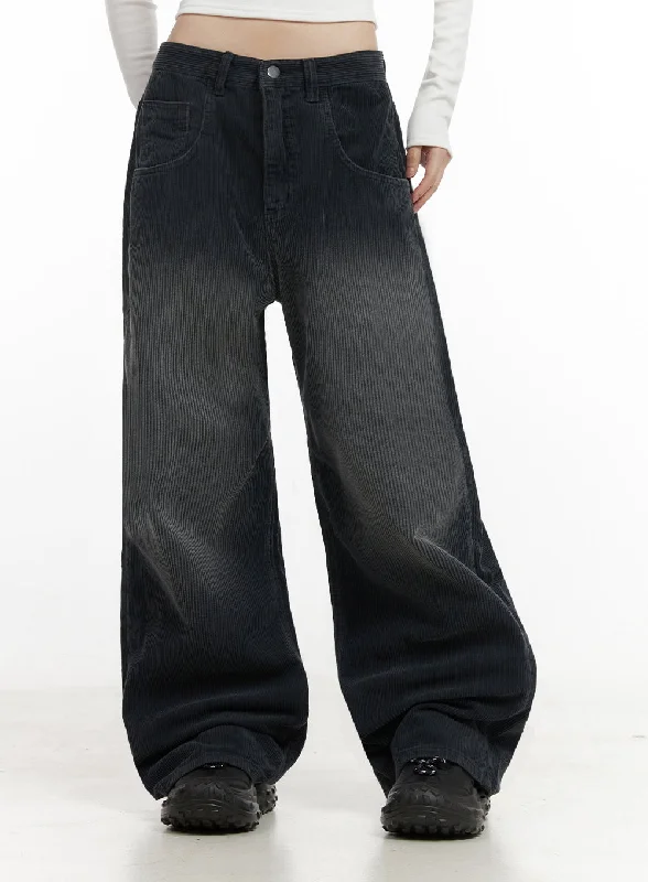 Distressed Jeans for Edgy Style -Classic Corduroy Comfy Pants ID402