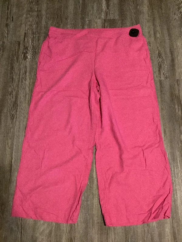 Classic wool pants for cold weather elegance -Pants Linen By Chicos In Pink, Size: 18