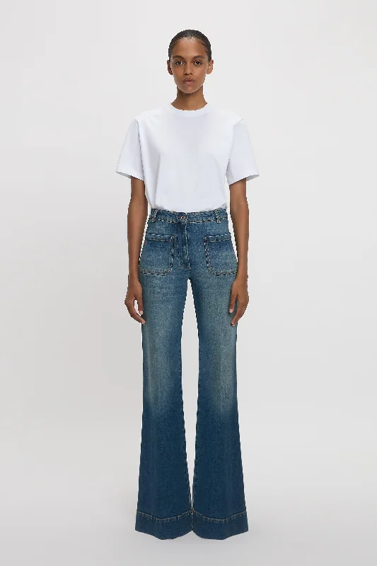 Colored Jeans for Variety -Exclusive Alina High Waisted Jean In Mid Blue