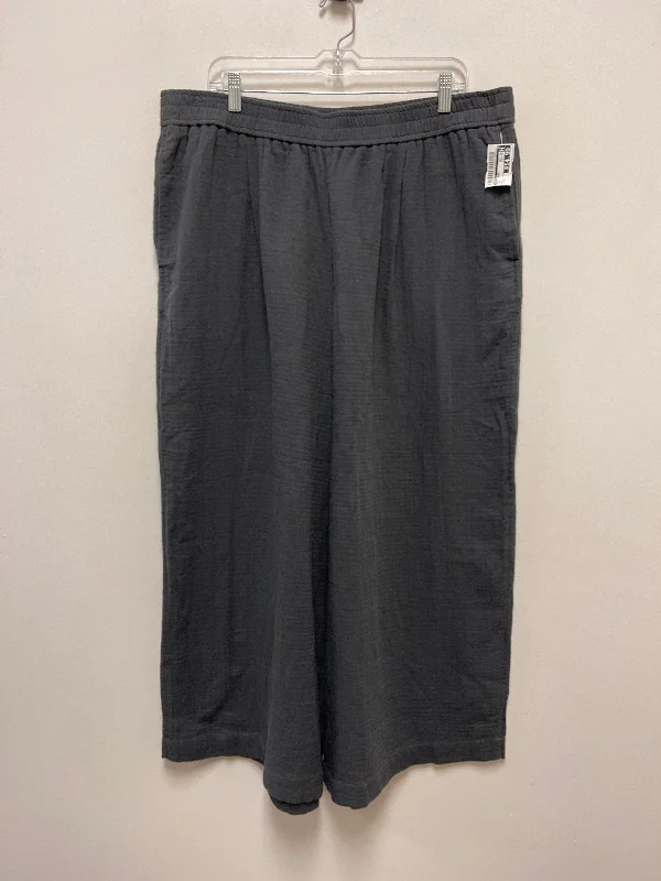 Lightweight culottes pants for summer fashion flair -Pants Linen By Madewell In Grey, Size: Xl