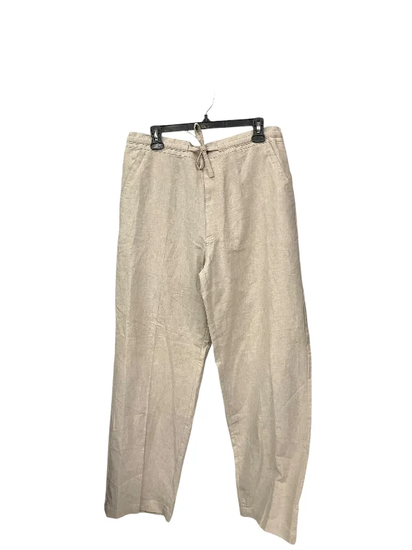 Multi-pocket pants for organized travel convenience -Pants Linen By Clothes Mentor In Beige, Size: 12