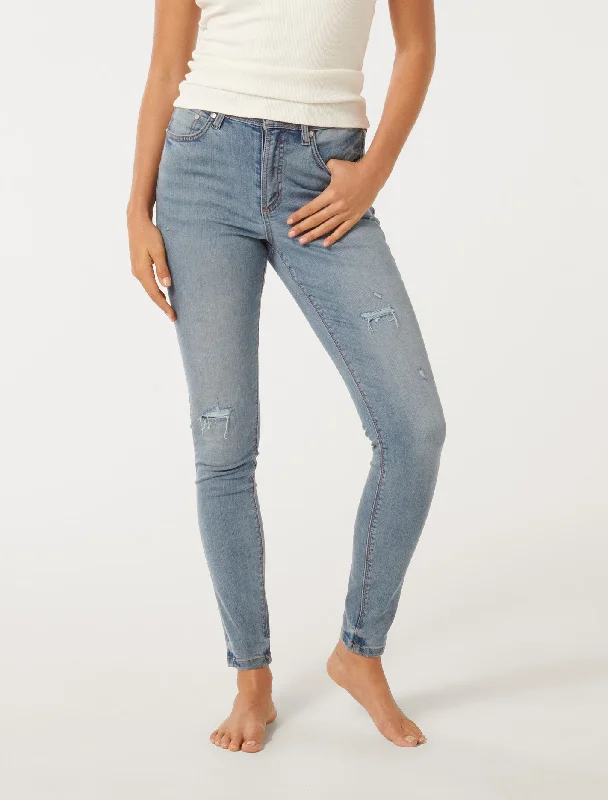 Maxi Skirt Jeans for Elegant -Nala Mid-Rise Skinny Jeans