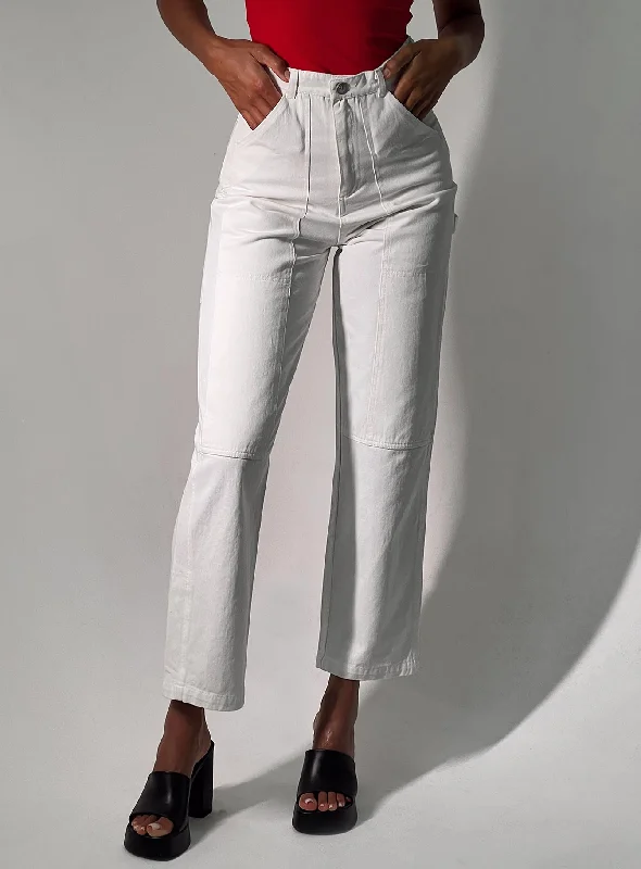 Fashion Jeans for Trendsetter -Dropouts Cargo Jeans White