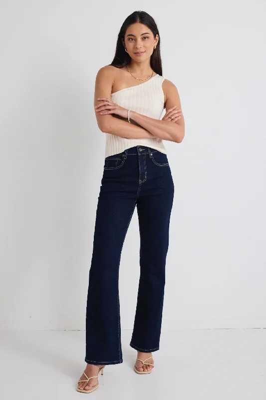 Maxi Skirt Jeans for Elegant -Farah Indigo High Rise Soft Flare Jean