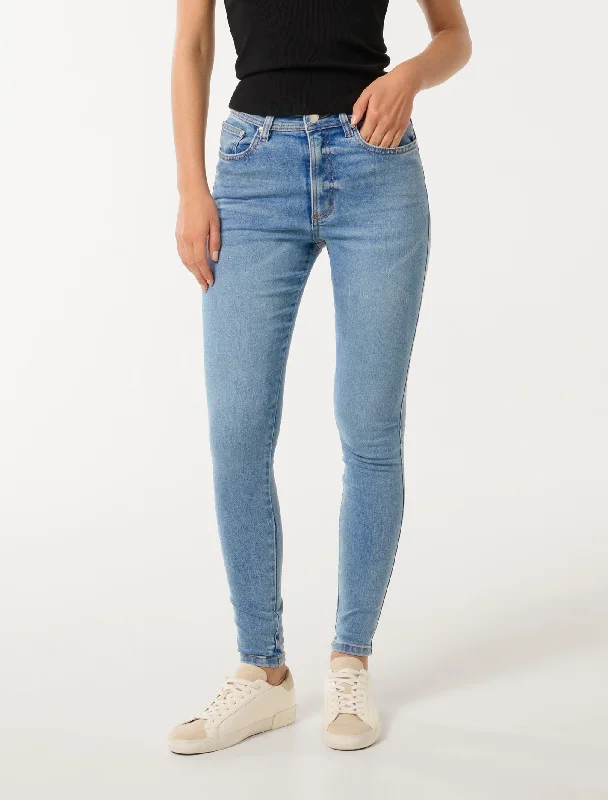 Faded Jeans for Laid-back -Ashley Mid-Rise Skinny Jeans