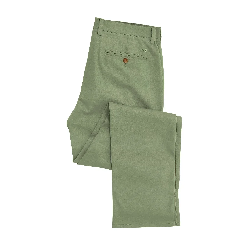 Retro bell-bottom pants for 70s-inspired fashion -City Chino - Oil Green