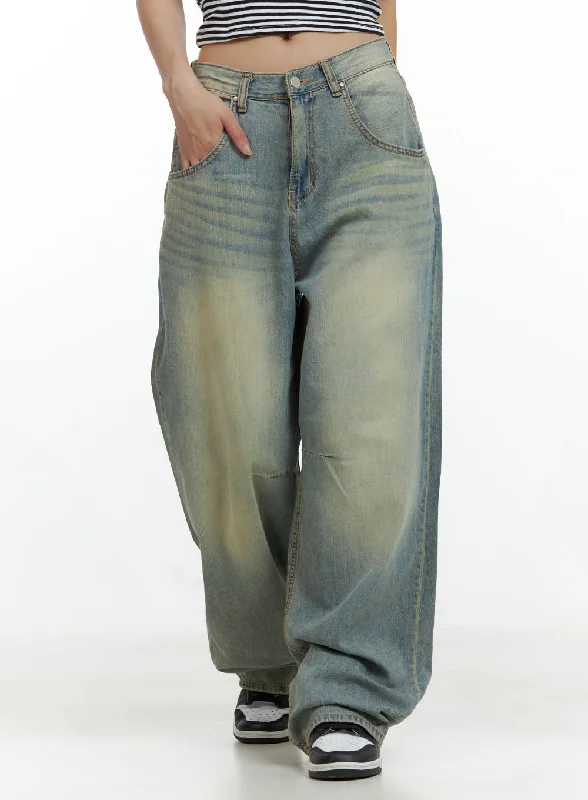 Gray Jeans for Neutral Tone -Relaxed Wide-Leg Jeans CU420