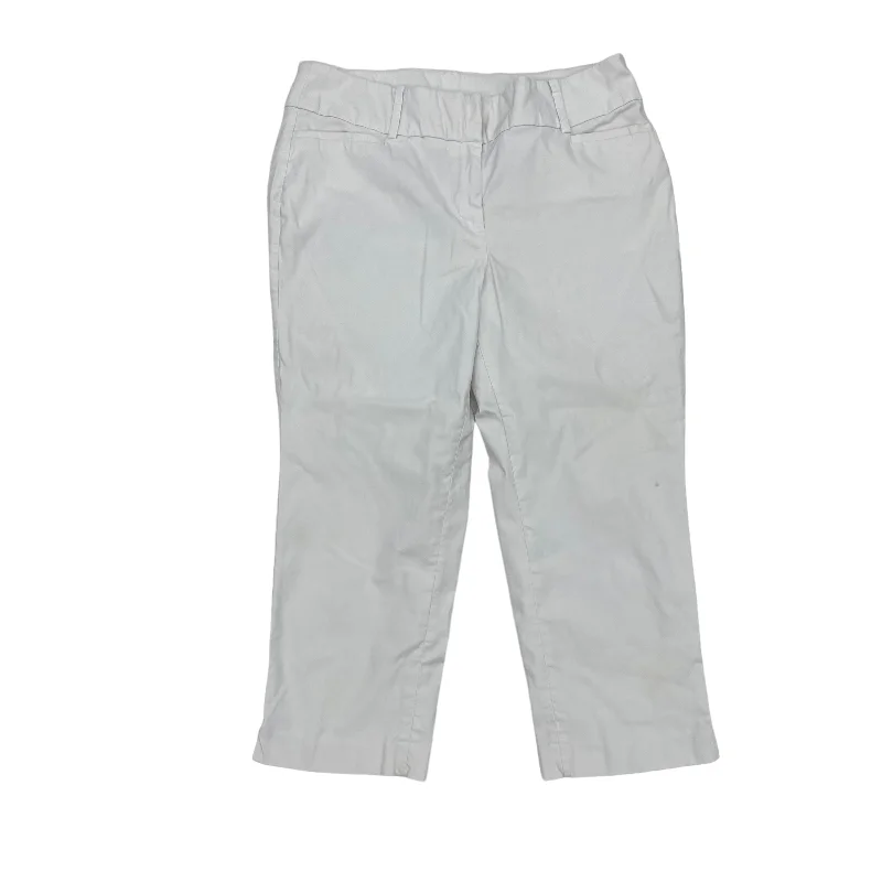 Durable twill pants for tough outdoor jobs -WHITE PANTS CROPPED by LANE BRYANT Size:18