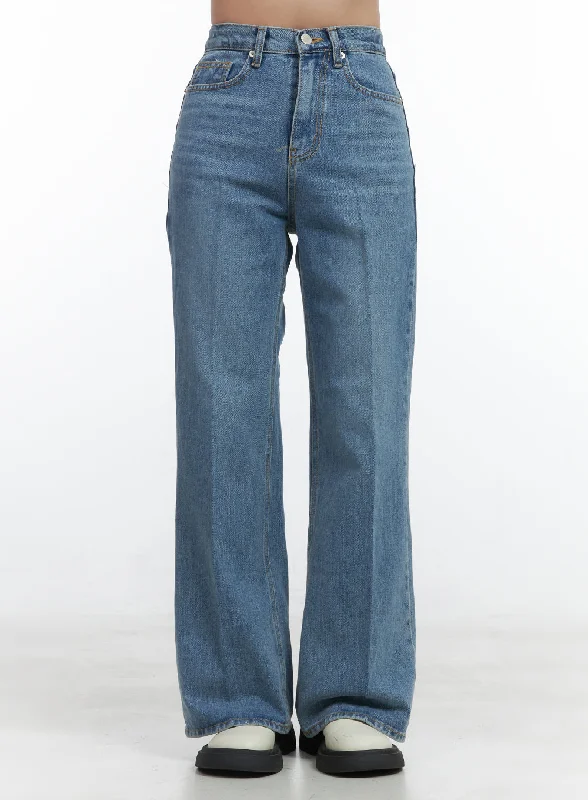 Work Jeans for Tough Jobs -Aubrey Washed Classic Straight-Fit Jeans OO421