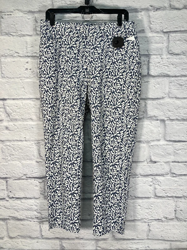 Elegant palazzo pants for formal party outfits -Pants Dress By Chicos In Blue & White, Size: 10