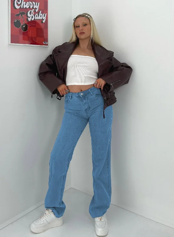 Belt Loops Jeans for Accessorizing -Hewie Mom Jeans Denim