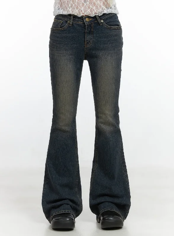 Tapered Jeans for Modern -Elsie Contour Fit Washed Bootcut Jeans CS425