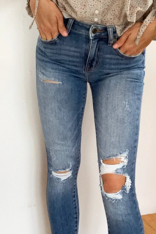 Cropped Jeans for Summer Look -Cozumel Denim Skinny Crop Jeans Ocean Blue