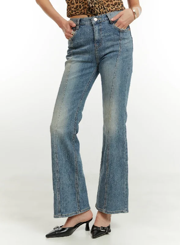 Printed Jeans for Pattern -Stitch Detail Bootcut Jeans CU421