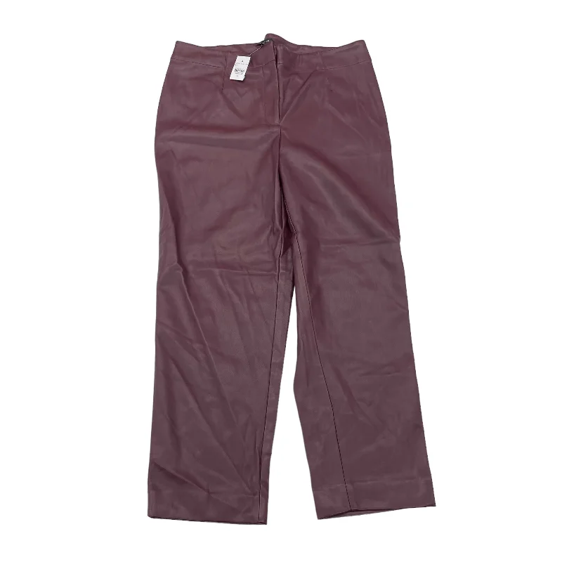 Designer leather pants for high-fashion nightwear -PURPLE PANTS OTHER by ANN TAYLOR Size:14