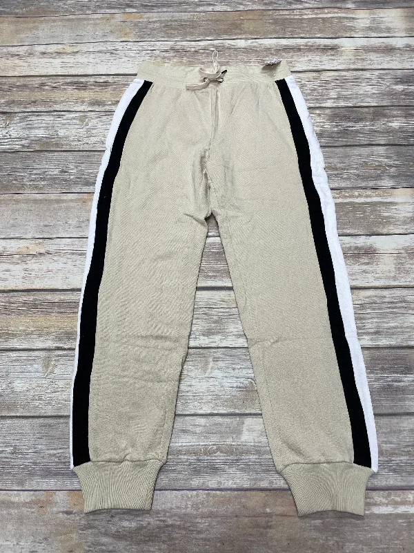 Retro bell-bottom pants for 70s-inspired fashion -Pants Joggers By Cme In Beige, Size: M