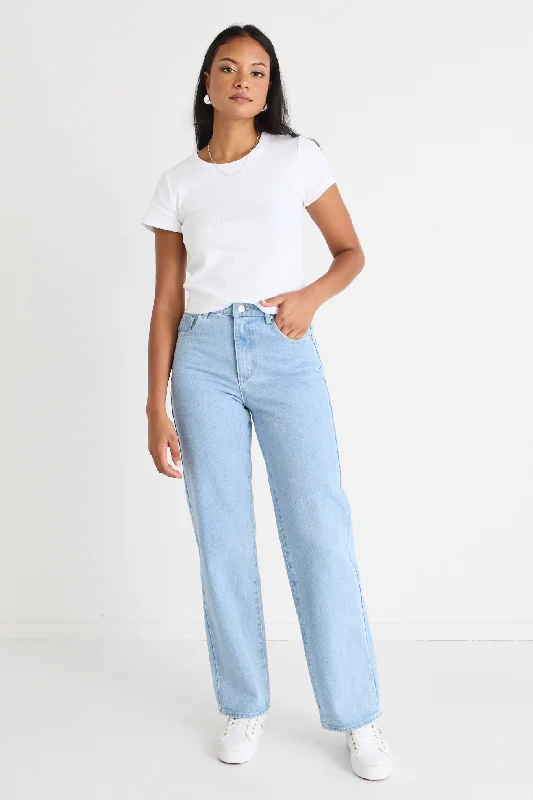 Relaxed Jeans for Comfortable -Lilah Light Blue High Waist Relaxed Leg Jean