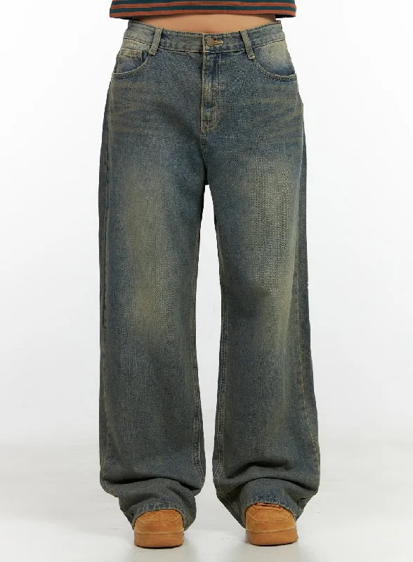 Casual Friday Jeans for Relaxed -Molly Washed Baggy Denim Jeans CN405