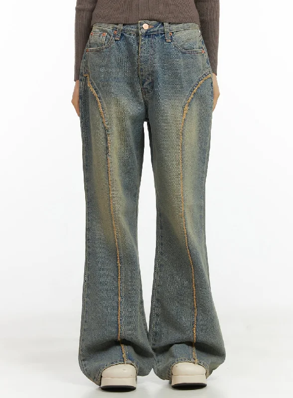 Organic Jeans for Natural -Naomi Yellow Denim Flare Jeans CO410