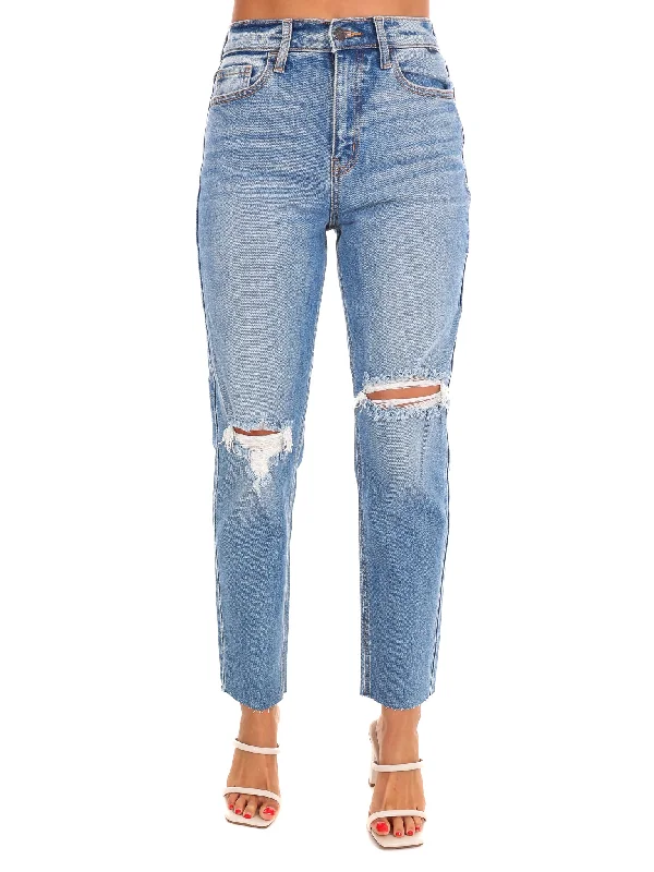 Side Pocket Jeans for Extra -Let it Slide High Rise Ankle Mom Jean