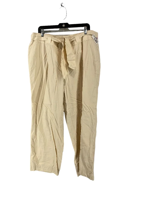 Designer skinny pants for luxury fashion flair -Pants Linen By Talbots In Tan, Size: 18w