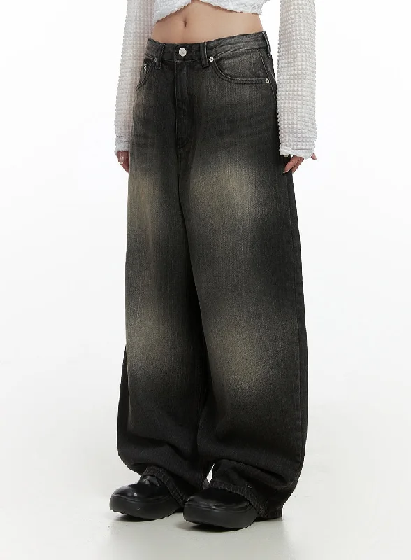 Pencil Skirt Jeans for Sophistication -Sage Back-Buttoned Wide Pants CS430