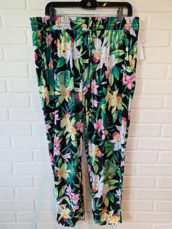 Relaxed cotton pants for breezy casual days -Pants Other By Tommy Bahama In Black & Green, Size: 12