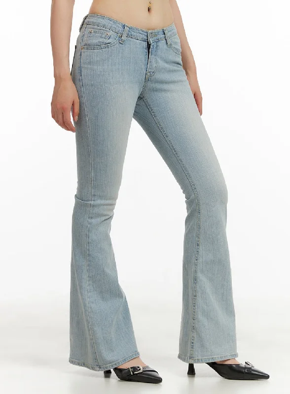 Low Waisted Jeans for Casual -Low Waist Slim Fit Bootcut Jeans CU424