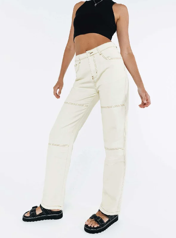 Belt Loops Jeans for Accessorizing -Copeland Jeans White Tall