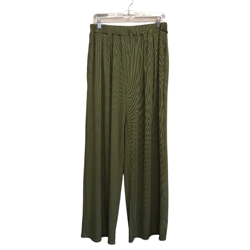 Cozy sweatpants pants for lazy Sunday mornings -GREEN PANTS WIDE LEG by CIDER Size:16