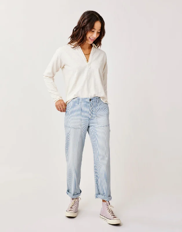 Tapered Jeans for Modern -Corey Pant: Indigo Stripe