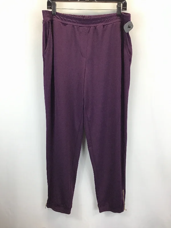 Tactical cargo pants for outdoor survival needs -Pants Linen By Susan Graver In Purple, Size: M