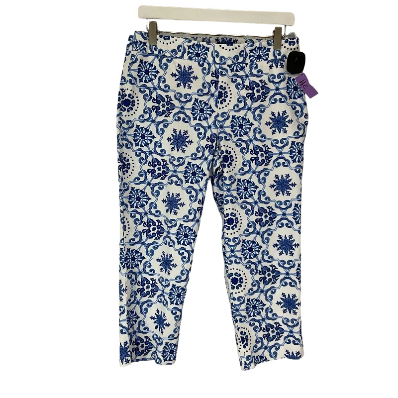 Soft pajama pants for ultimate bedtime comfort -Pants Dress By Talbots In Blue & White, Size: 10