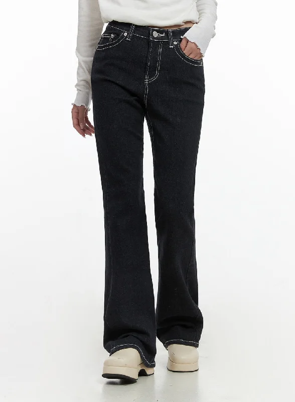 Patchwork Jeans for Bohemian -Reese Classic Stitch Detail Slim Bootcut Jeans CS430