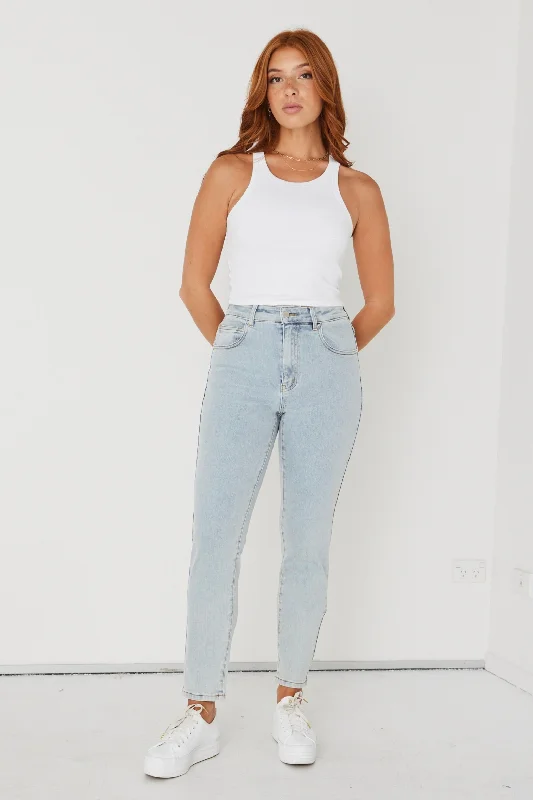 Fashion Jeans for Trendsetter -Tommy Acid Wash High Waist Straight Leg Jean