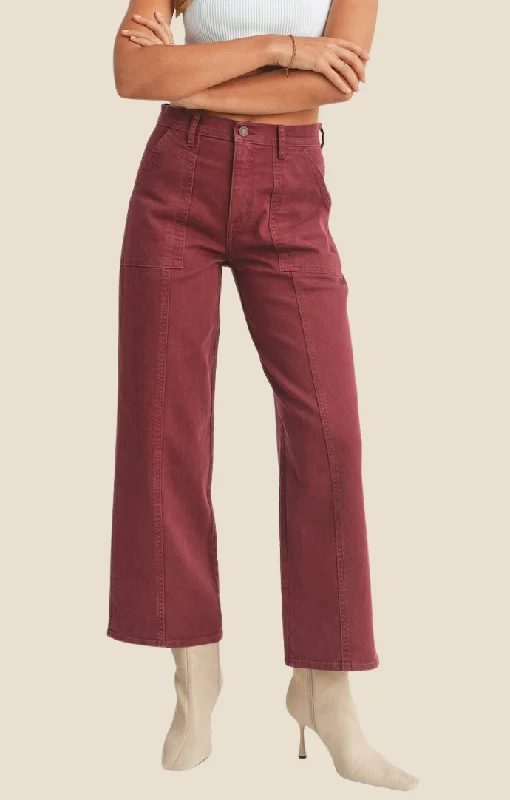 Low Waisted Jeans for Casual -Arlow Spiced Burgundy Jeans