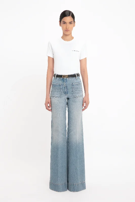 Belt Loops Jeans for Accessorizing -Alina High Waisted Jean In Pale Blue Wash