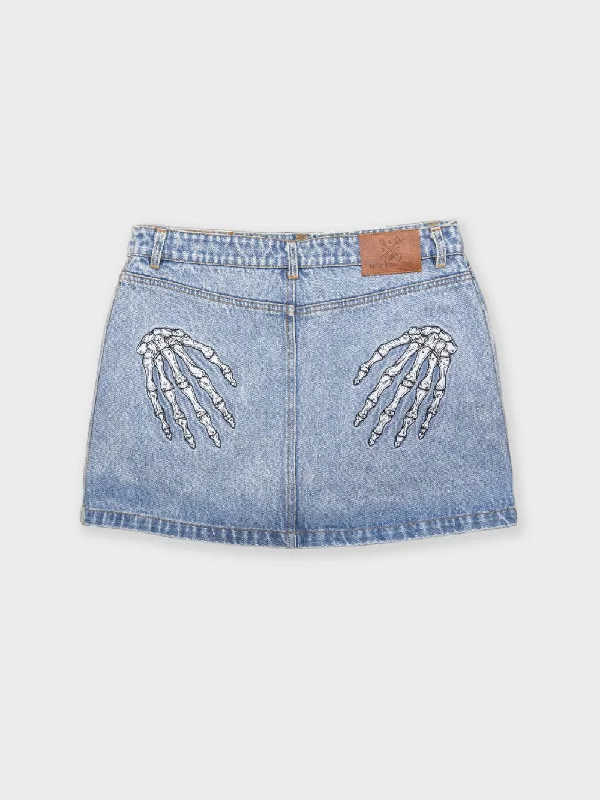 Single Layer Denim Skirts for Simple -Hands Off Denim Skirt - Washed Blue