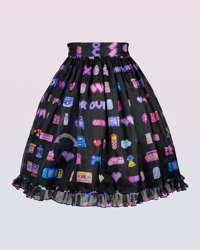 Bold skirts with bright color pops -GAME OVER Skirt