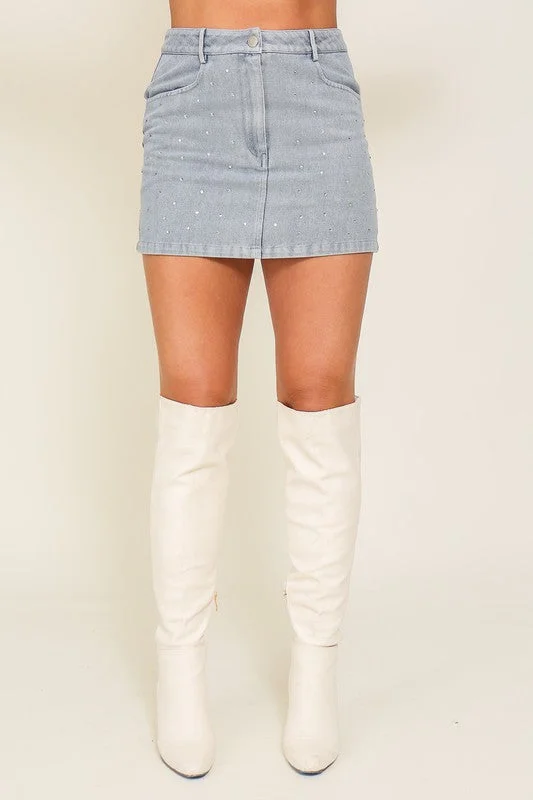 Denim Skirts for Cocktail Parties -FINAL SALE Diana Denim Skirt