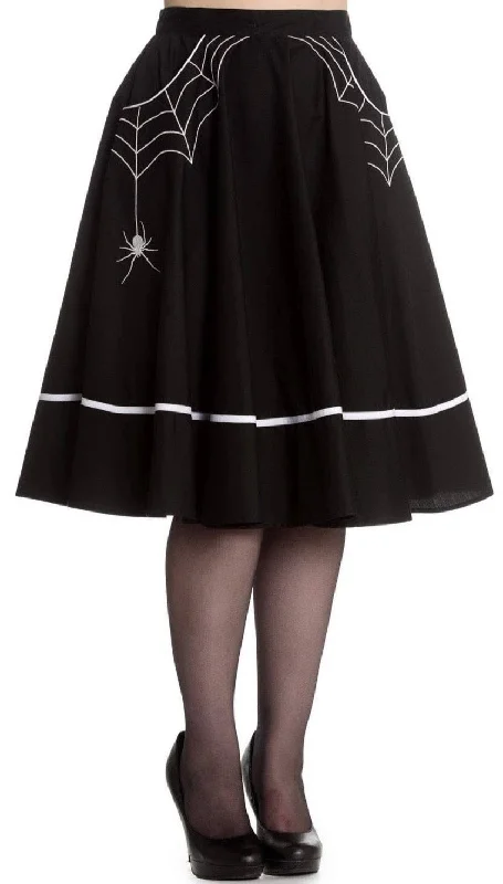 Vintage skirts for retro-inspired fashion vibes -Spiderweb Swing Skirt in Black & White