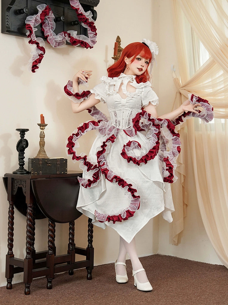 Soft skirts with gentle fabric drape -Tentacle Overskirt